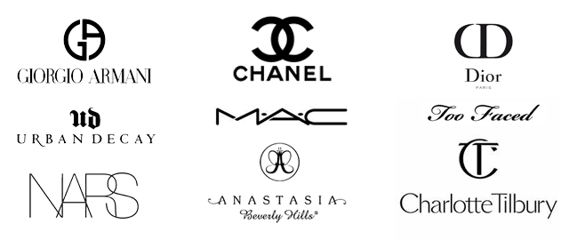 Top Makeup Brands: Mac, Dior, Nars, Chanel, Armani, Charlotte Tilbury